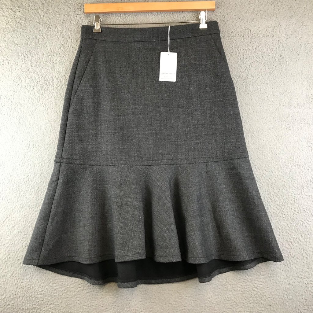 New $550 Grethen House Panama Skirt Granite Size 42